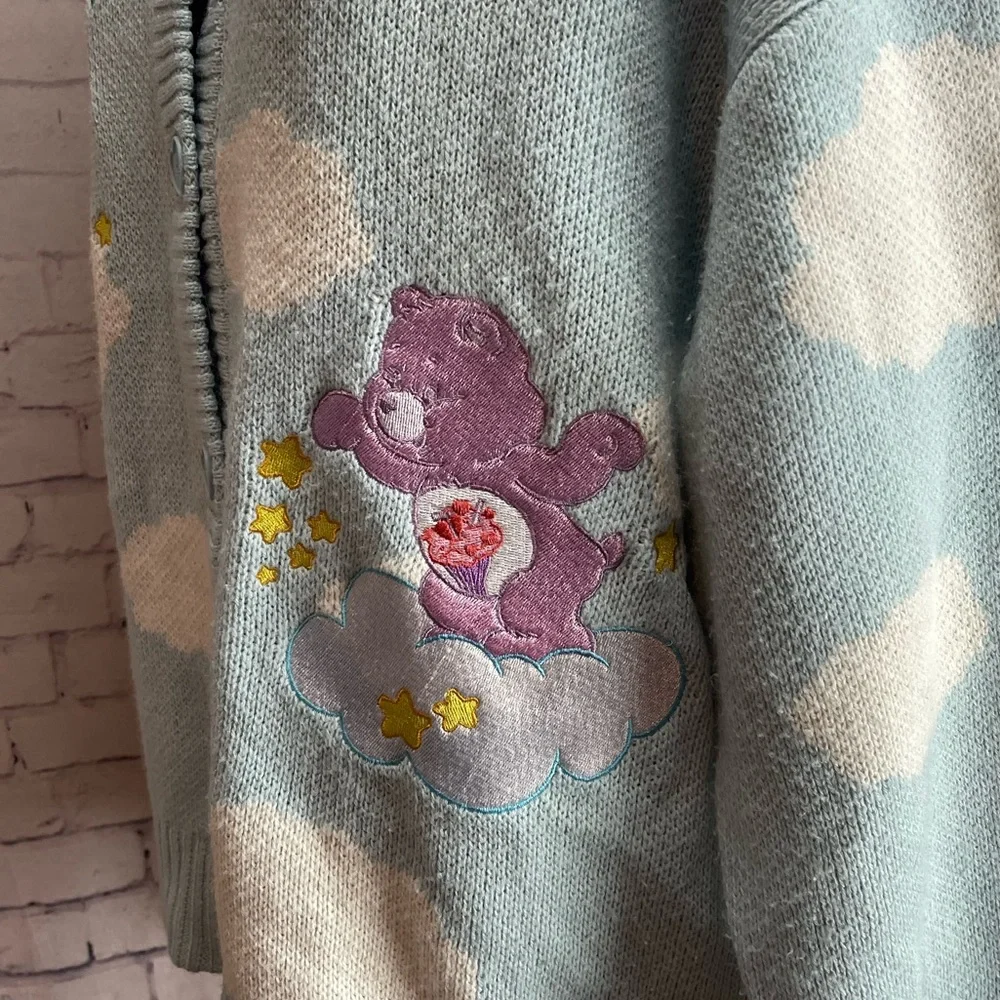 Hot Topic Care Bears knit sweater cardigan size medium